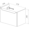 Тумба LEMARK BUNO MINI, 60 см под раковину, подвесная, 1 ящик, белый глянец LM05BM60T
